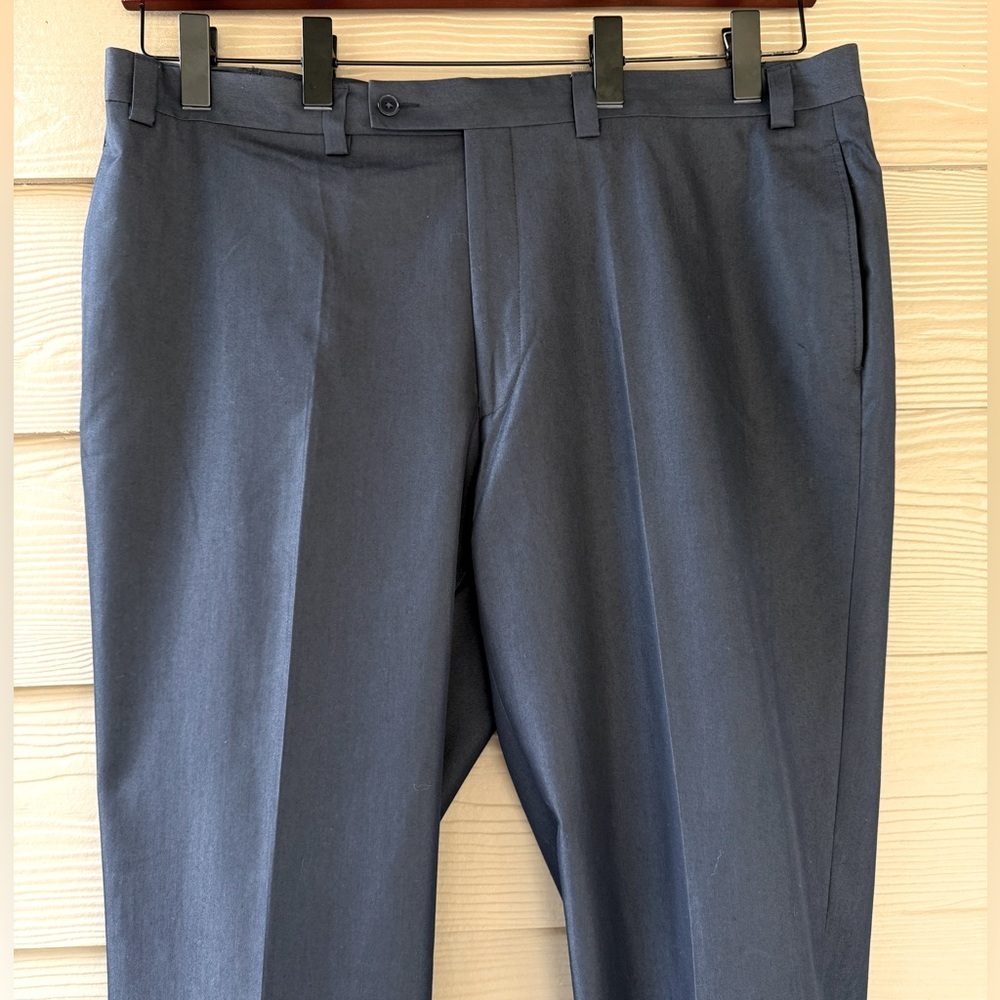 Calvin Klein Mens Slim-Fit Solid Dark Blue Polyester Brand Dress Pants 42W x 32L - Picture 9 of 12